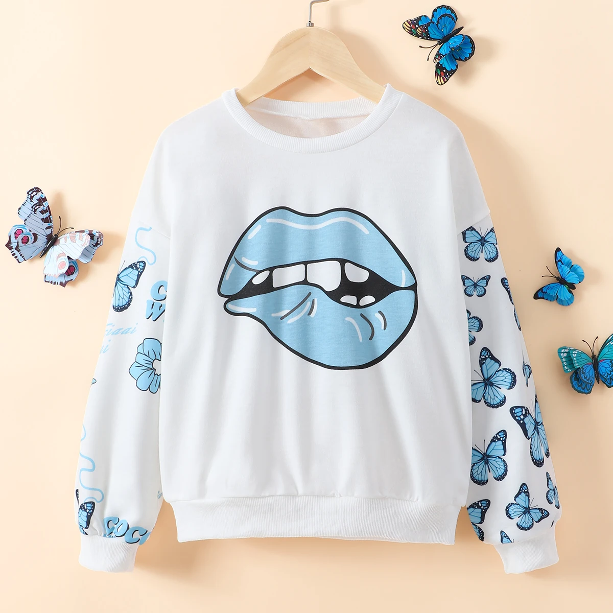 2024 Children's Clothes and Girls' Clothes Autumn Long Sleeve Casual T-shirt Lip Butterfly Print Top Clothing for girls
2024 Children's Clothes and Girls' Clothes Autumn Long Sleeve Casual T-shirt Lip Butterfly Print Top Clothing for girls