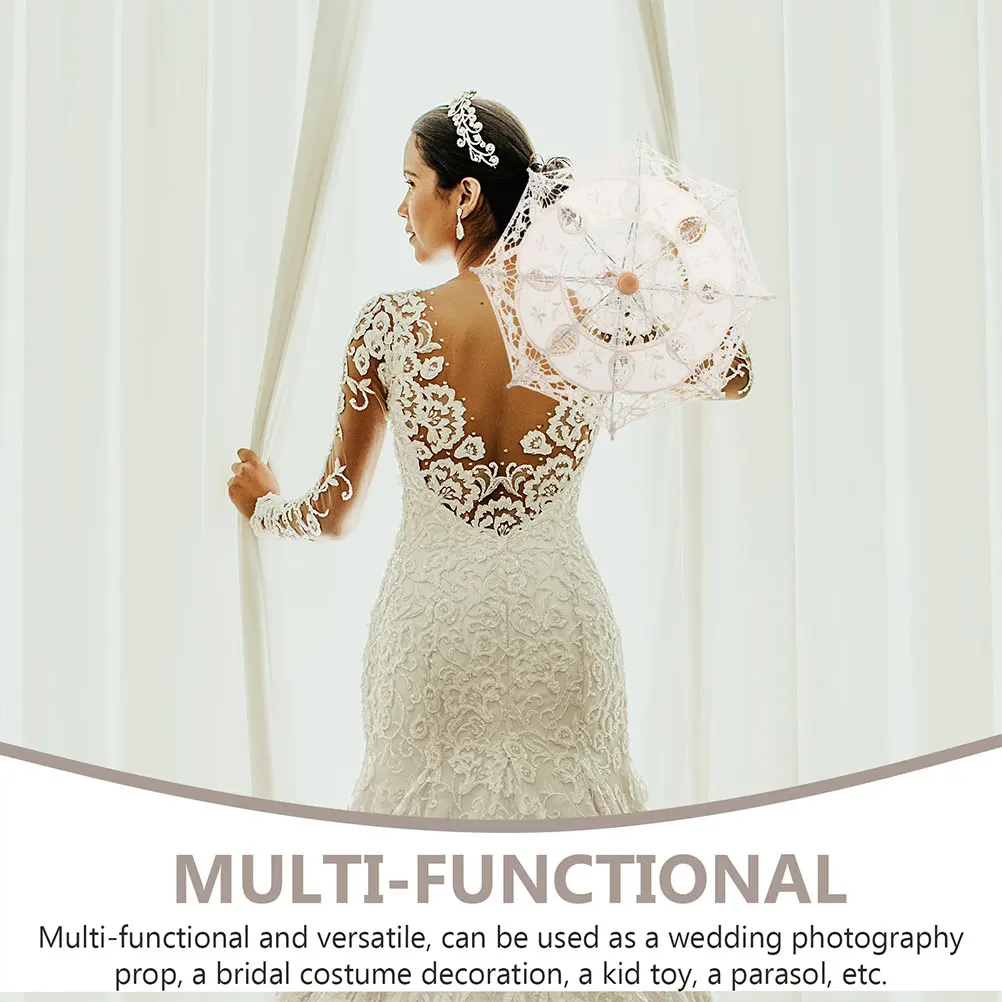 2Pcs Lace Umbrella Elegant Bridal Parasol White Cotton 15CM Wedding Photo Accessory Decorative Umbrella
2Pcs Lace Umbrella Elegant Bridal Parasol White Cotton 15CM Wedding Photo Accessory Decorative Umbrella