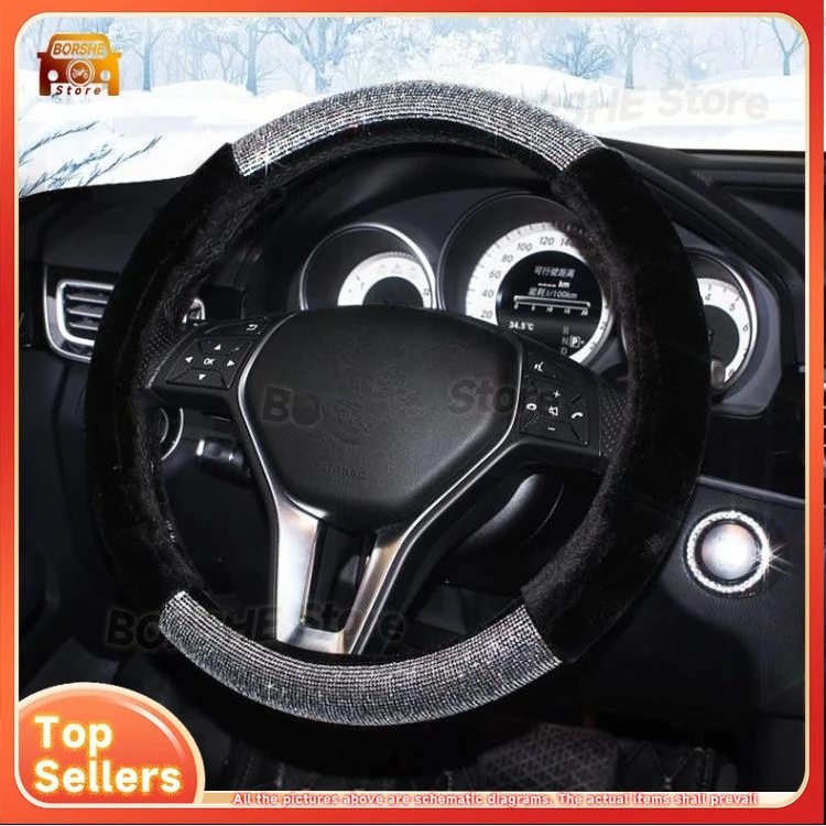 2026 Plush and Rhinestone Steering Wheel Cover with Short Fuzzy Design Suitable for Universal Car Models Winter Warm Fashion
2026 Plush and Rhinestone Steering Wheel Cover with Short Fuzzy Design Suitable for Universal Car Models Winter Warm Fashion