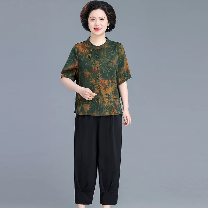 New Chinese Sle Cotton Linen Summer Outfit for ly Women ort Sve irt And Pants Loose Fit Faionable round Ne
New Chinese Sle Cotton Linen Summer Outfit for ly Women ort Sve irt And Pants Loose Fit Faionable round Ne