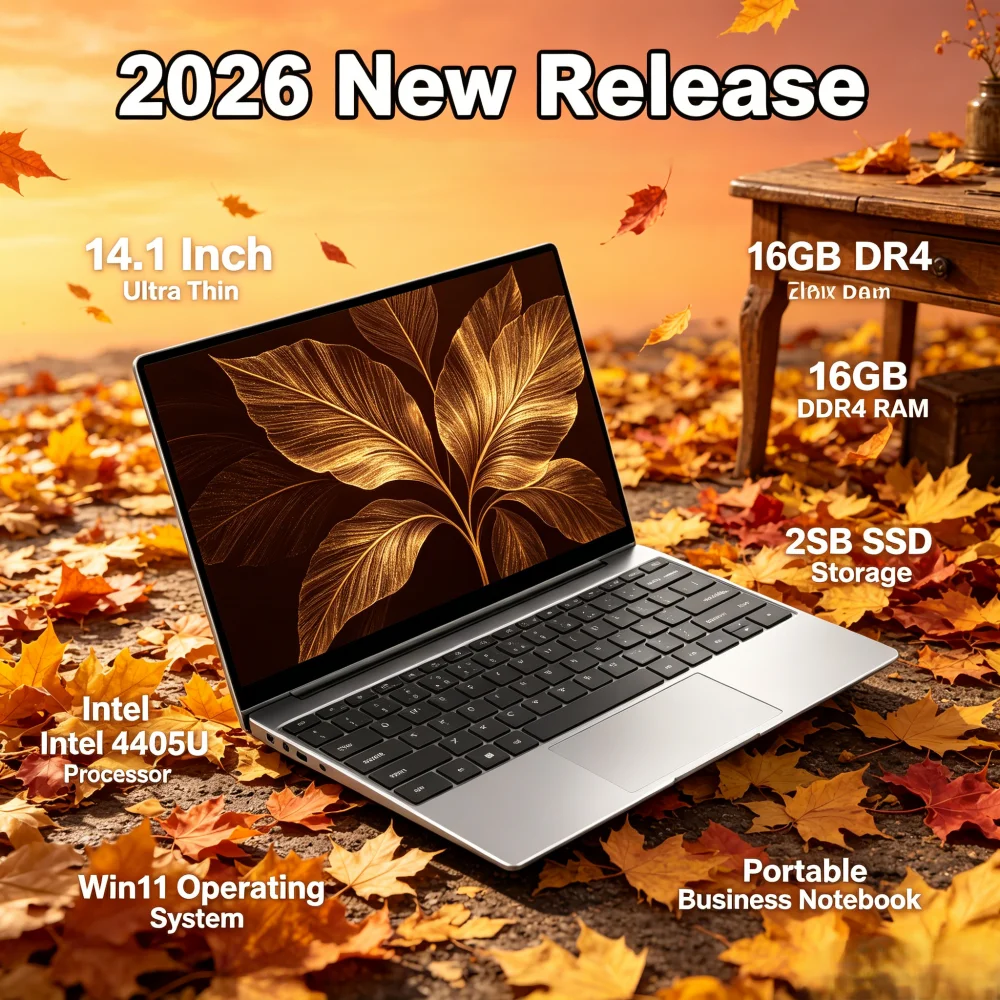 2026 New 14.1 Inch Ultra Thin Laptop Intel 4405U Win11 16GB DDR4 RAM 2TB SSD Portable Business Notebook
2026 New 14.1 Inch Ultra Thin Laptop Intel 4405U Win11 16GB DDR4 RAM 2TB SSD Portable Business Notebook
