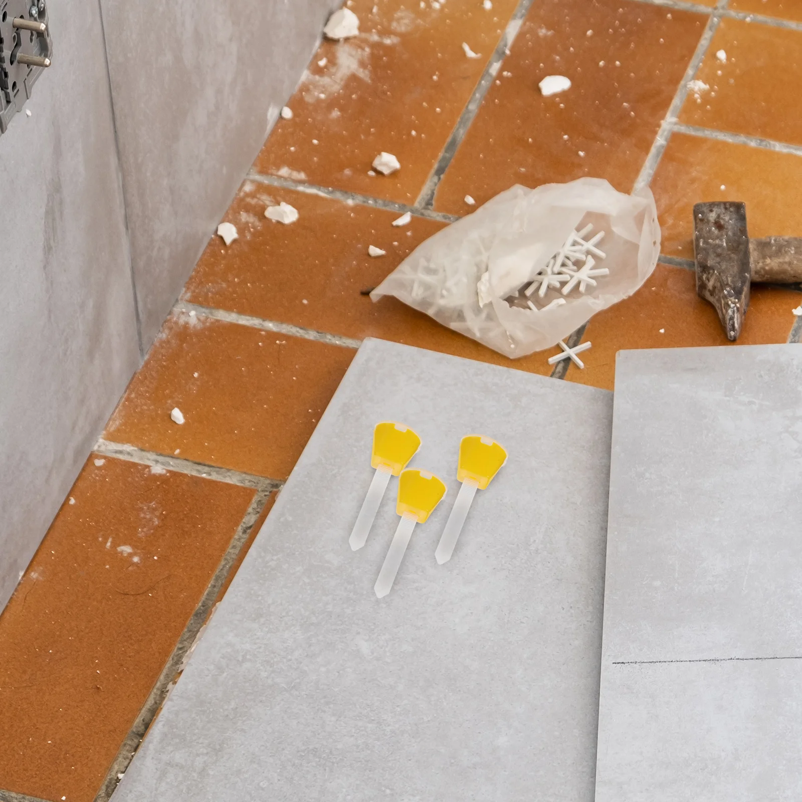 100Pcs Tile Spacers Plastic Leveler Pins Ceramic Tile Leveling System Floor Wall Reusable Replacement Carpet Tiles