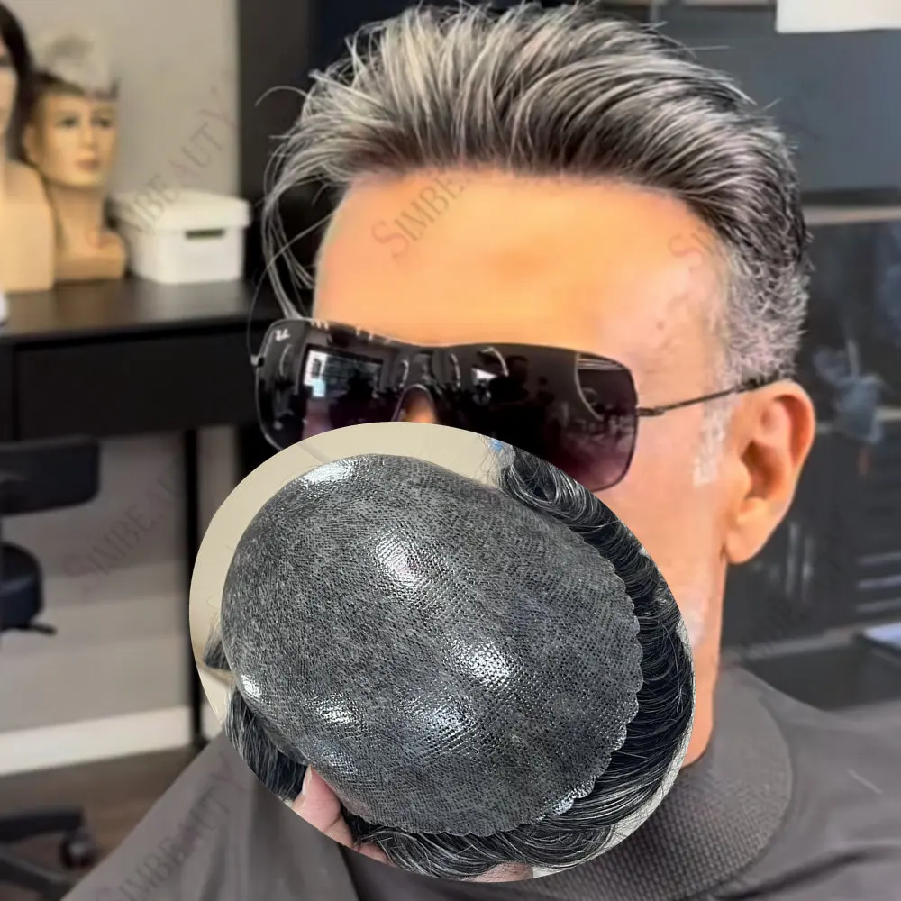 Super Durable Poly Skin Base 100% Human Hair Undetectable Men'S Silicon Toupee Natural Hairline Man Grey1B40 1B80 Hairpiece
Super Durable Poly Skin Base 100% Human Hair Undetectable Men'S Silicon Toupee Natural Hairline Man Grey1B40 1B80 Hairpiece