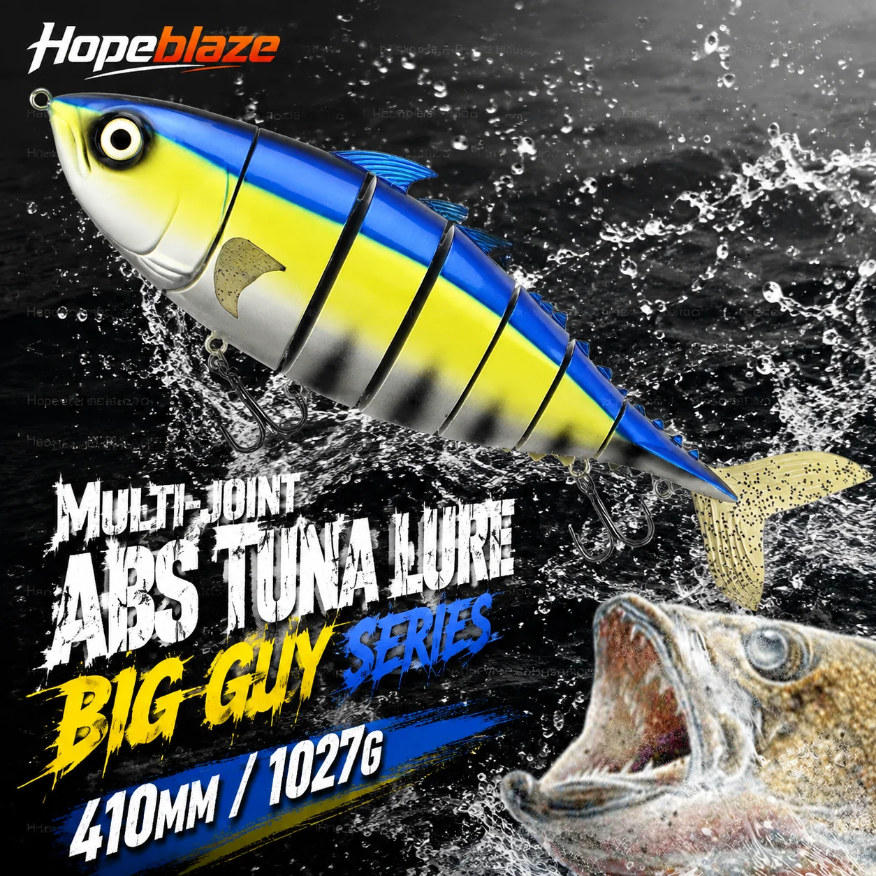 Hopeblaze Big Guy Series Giant Tuna Swimbait 40cm1027g Multi Joint Sinking Bait 3/0# Treble Hook For Tuna Grouper Pike
Hopeblaze Big Guy Series Giant Tuna Swimbait 40cm1027g Multi Joint Sinking Bait 3/0# Treble Hook For Tuna Grouper Pike