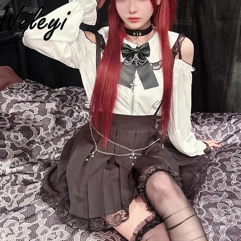 Kawaii Mine Wear Women's Shirt Top 2024 Autumn New Sweet Versatile Doll Collar Lace Ruffle Shoulder Long Sleeve Camisas E Blusas
Kawaii Mine Wear Women's Shirt Top 2024 Autumn New Sweet Versatile Doll Collar Lace Ruffle Shoulder Long Sleeve Camisas E Blusas