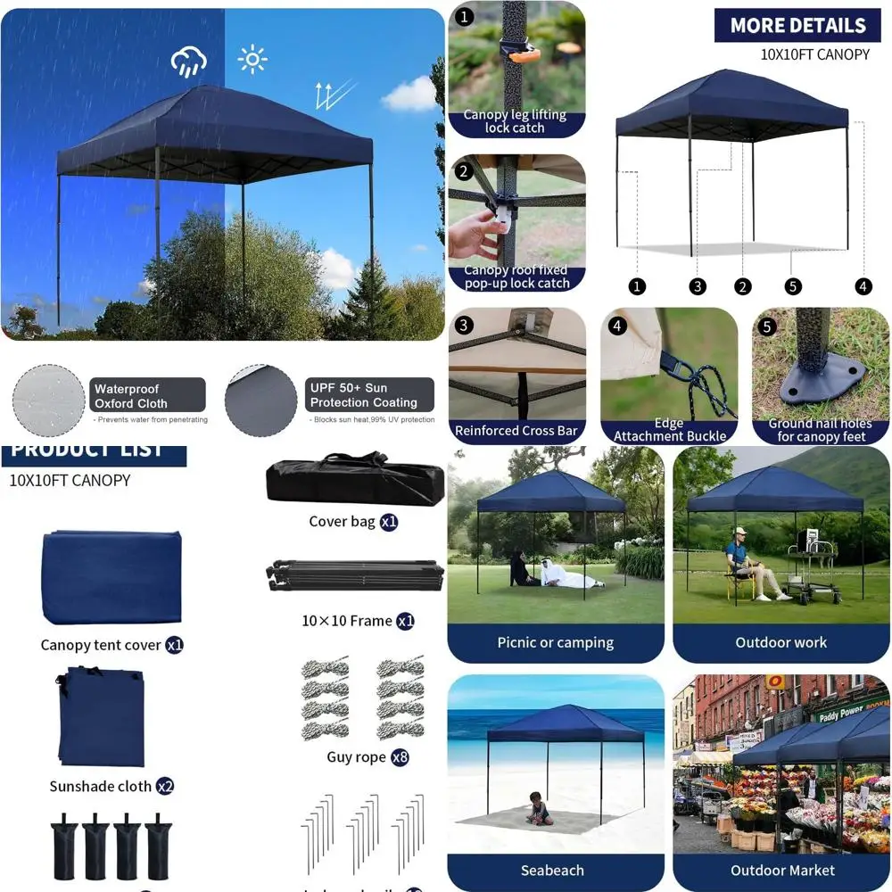 Темно-синий всплывающий навес 10x10 с простым настенным навесом с боковыми стенками, портативный уличный солнцезащитный козырек для пляжа, кемпинга и мероприятий с переноской
Темно-синий всплывающий навес 10x10 с простым настенным навесом с боковыми стенками, портативный уличный солнцезащитный козырек для пляжа, кемпинга и мероприятий с переноской