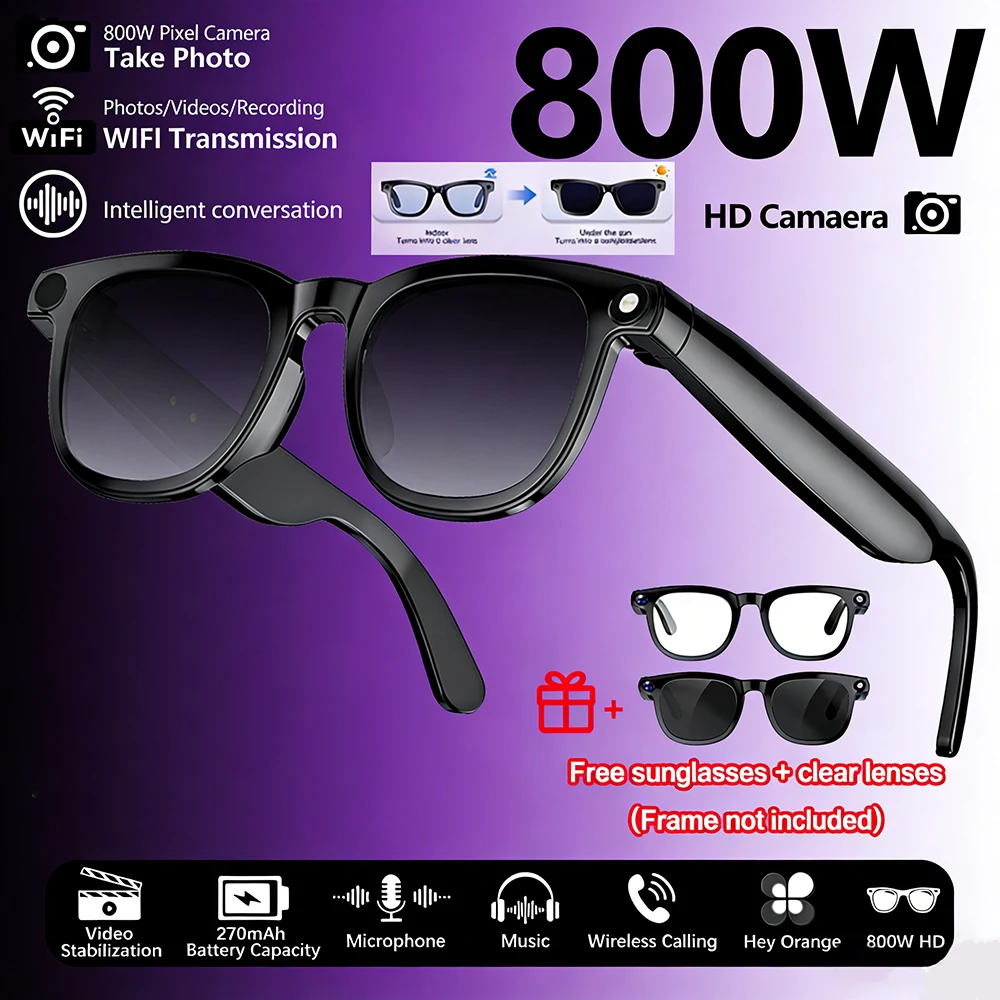 Умные очки с ИИ, камера 800 МП, запись видео, распознавание фото с ИИ ChatGPT, звонки по Bluetooth, голосовой перевод, солнцезащитные очки для мужчин и женщин
Умные очки с ИИ, камера 800 МП, запись видео, распознавание фото с ИИ ChatGPT, звонки по Bluetooth, голосовой перевод, солнцезащитные очки для мужчин и женщин