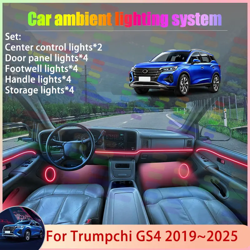 For Trumpchi GS4 2019~2025 GAC EV PHEV 2020 2021 2/24 in 1 Car Atmosphere Light Lamp RGB Shade Ensemble Streamer Atmosphere Set
For Trumpchi GS4 2019~2025 GAC EV PHEV 2020 2021 2/24 in 1 Car Atmosphere Light Lamp RGB Shade Ensemble Streamer Atmosphere Set