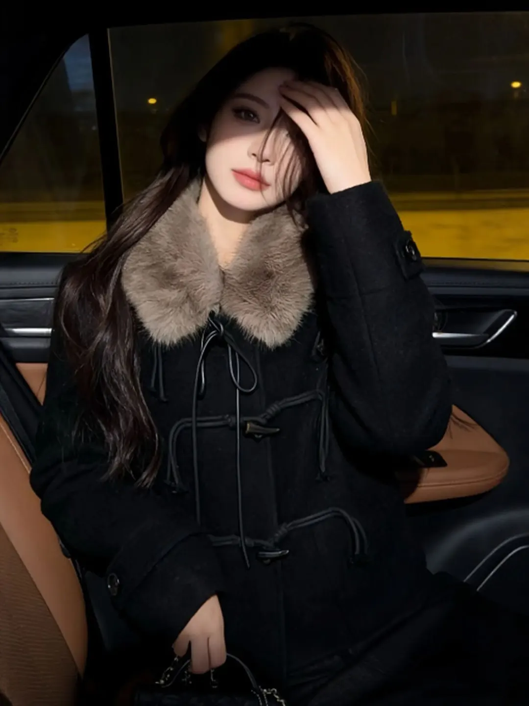 Retro High-End Woolen Coat Faionable Bla Cotton Lined Jaet Ele Sle Long Sve Women's Winter Outerwear Coat
Retro High-End Woolen Coat Faionable Bla Cotton Lined Jaet Ele Sle Long Sve Women's Winter Outerwear Coat