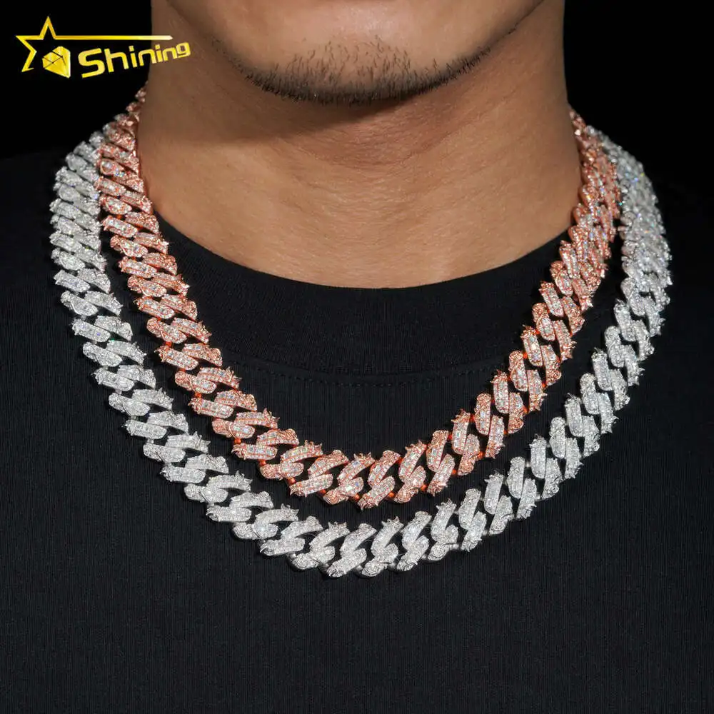 Hip Hop Jewelry Design Rapper Necklace 925 Sterling Silver 15mm Rosy Vvs Moissanite Cuban Link Chain
Hip Hop Jewelry Design Rapper Necklace 925 Sterling Silver 15mm Rosy Vvs Moissanite Cuban Link Chain