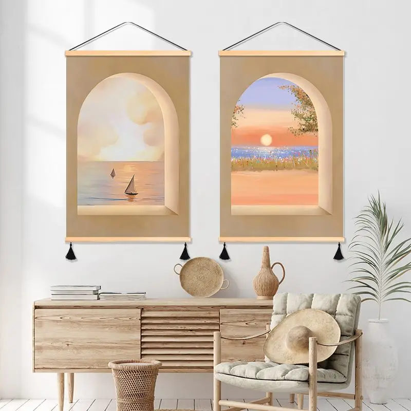 Nordic Hand-Painted Sunrise Tapestry Wall Hanging, Minimalist Canvas Art for Boutique Hostel Bedroom Background Decor
Nordic Hand-Painted Sunrise Tapestry Wall Hanging, Minimalist Canvas Art for Boutique Hostel Bedroom Background Decor