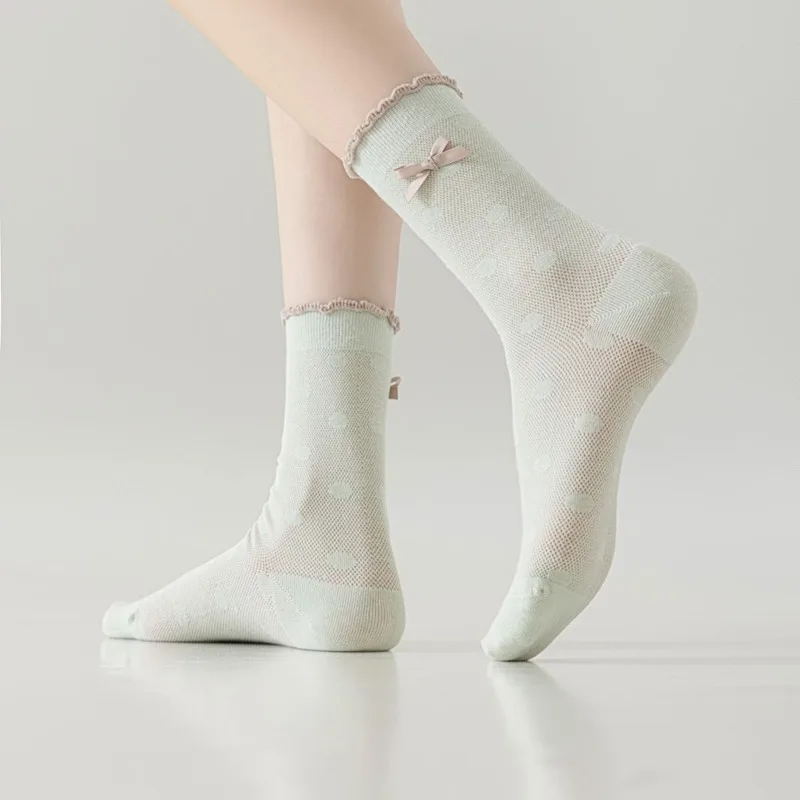 Women's Socks Bow Lace Women's Socks Breathable Versatile Sweat-absorbing Medium Stockings Comfortable White Socks Thin
Women's Socks Bow Lace Women's Socks Breathable Versatile Sweat-absorbing Medium Stockings Comfortable White Socks Thin