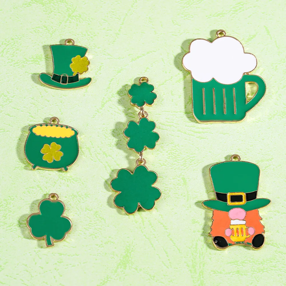 10pcs New Green Irish Hat Clover Beer Charm For DIY Women's Necklace Earring Keychain Bracelet For Jewelry Making Accessories
10pcs New Green Irish Hat Clover Beer Charm For DIY Women's Necklace Earring Keychain Bracelet For Jewelry Making Accessories