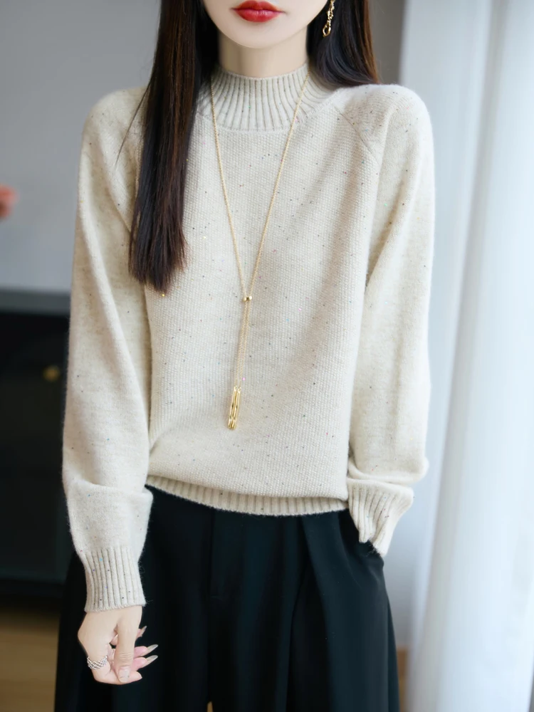 Thiened Knitted Sweater Women's Autumn Winter f High Collar mid Sve Outerwear Soft Long Sve Base irt Idea Yarn
Thiened Knitted Sweater Women's Autumn Winter f High Collar mid Sve Outerwear Soft Long Sve Base irt Idea Yarn