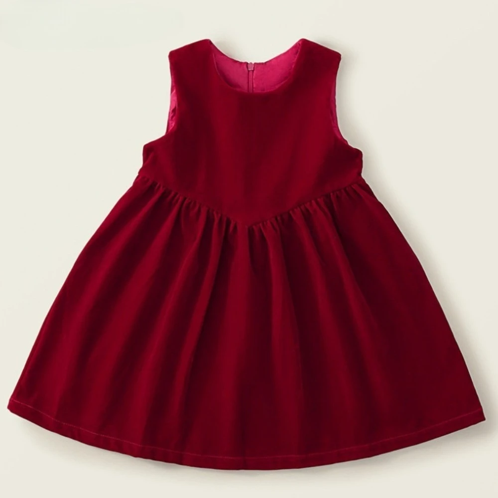 Korean Version Fashion 2-7 Years Girls Red Sleeveless Velvet Dress Sweet Round Neck Kids Clothes
Korean Version Fashion 2-7 Years Girls Red Sleeveless Velvet Dress Sweet Round Neck Kids Clothes