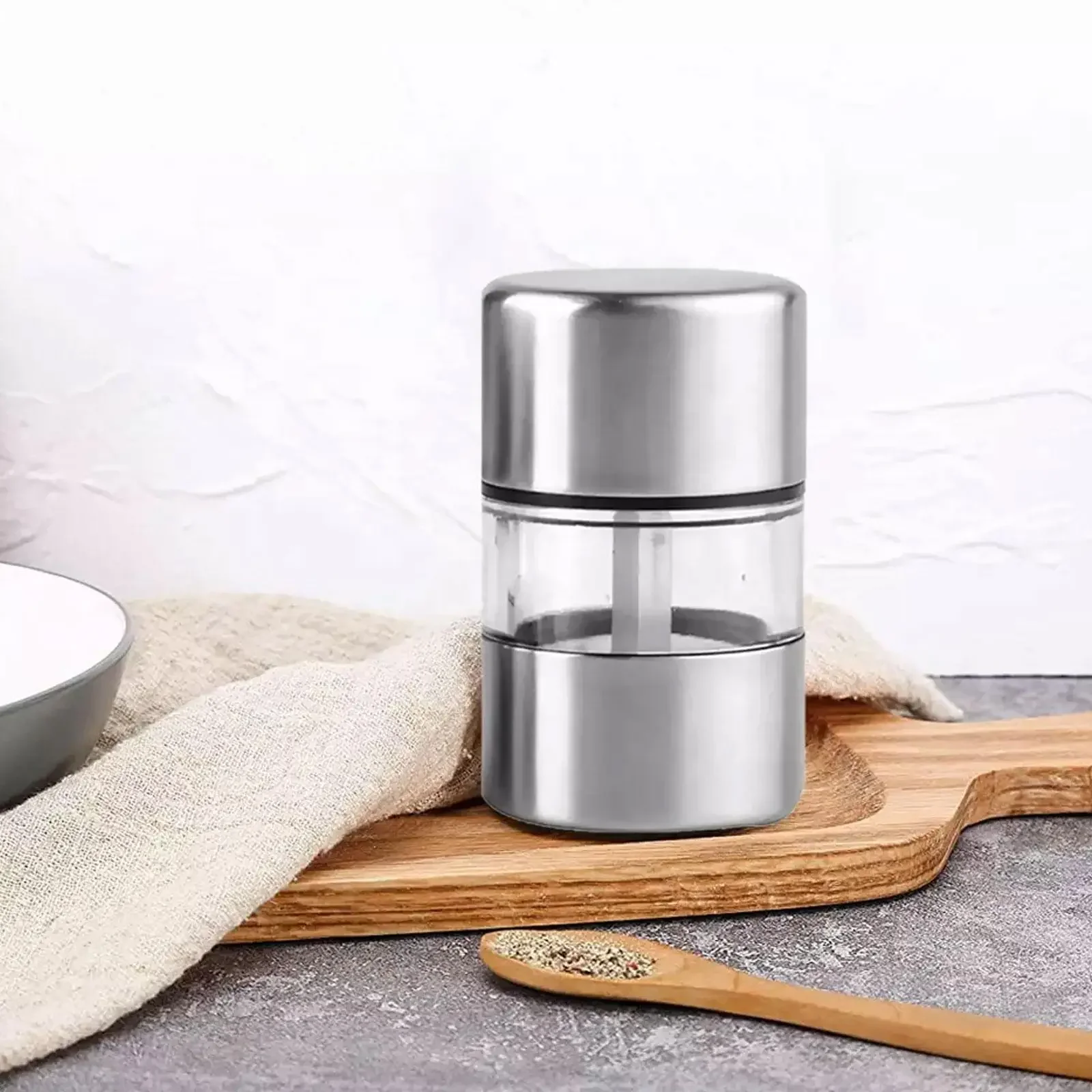 Portable Salt and Pepper Grinder Mini Acrylic Kicthen Grinder Manual Stainless Steel Spice Mill Kitchen Tools
Portable Salt and Pepper Grinder Mini Acrylic Kicthen Grinder Manual Stainless Steel Spice Mill Kitchen Tools