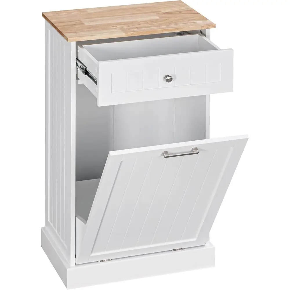 Отдельно стоящий белый шкаф для мусора с выдвижным ящиком для переработки на кухне
Отдельно стоящий белый шкаф для мусора с выдвижным ящиком для переработки на кухне