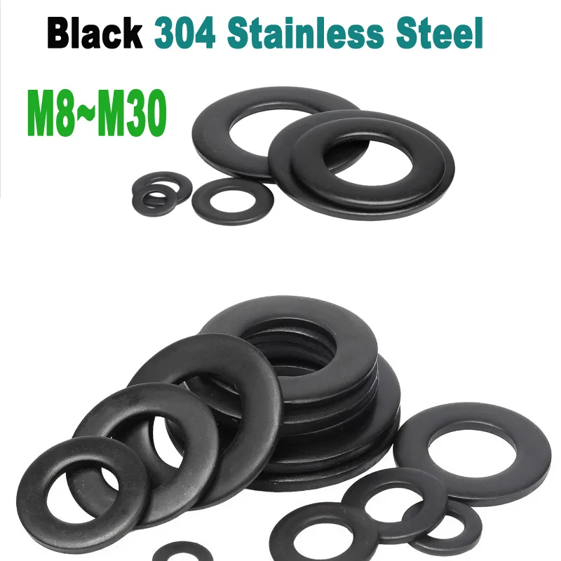 5/10/20/ 50/ 100pcs M8 M10 M12 M14 M16-M30 Black 304 Stainless Steel Flat Washer Plain Gasket
5/10/20/ 50/ 100pcs M8 M10 M12 M14 M16-M30 Black 304 Stainless Steel Flat Washer Plain Gasket
