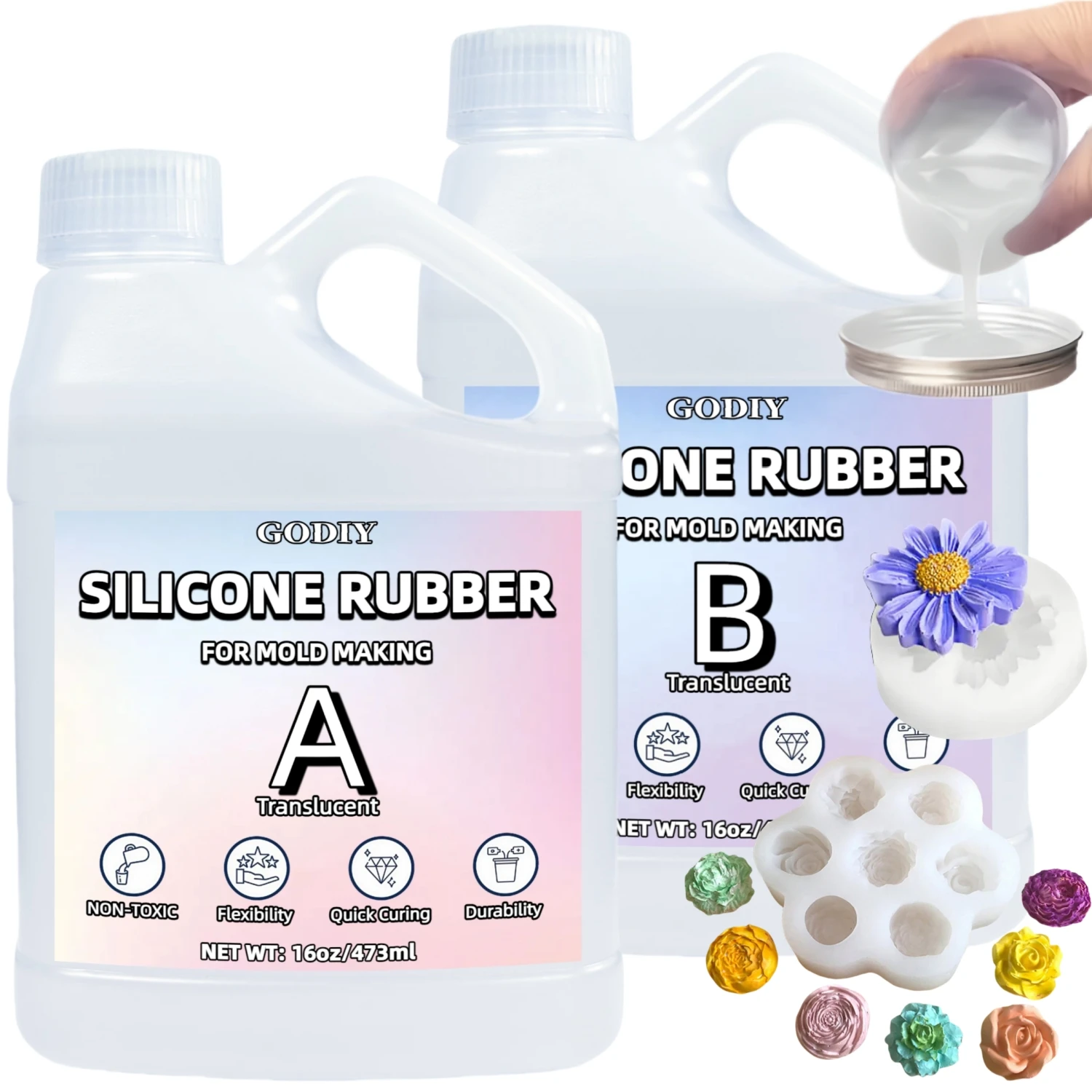 Silicone Mold Making Kit, 10A Fast Cure Silicone for Mold Making 746ml/200ml, 1A:1B Ideal for Resin/Candle/Silicon Molds Casting
Silicone Mold Making Kit, 10A Fast Cure Silicone for Mold Making 746ml/200ml, 1A:1B Ideal for Resin/Candle/Silicon Molds Casting