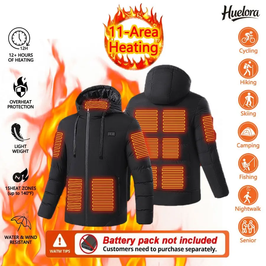 Huelora 11 Area Heating Jacket Male Warm Hunting Hooded Heating Coat Women Winter Thick Ski Jacket (Not Included The Power Bank)
Huelora 11 Area Heating Jacket Male Warm Hunting Hooded Heating Coat Women Winter Thick Ski Jacket (Not Included The Power Bank)