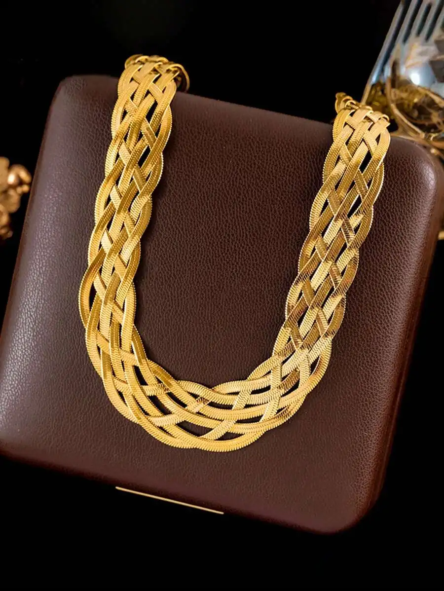 Handmade Multi-Layer Stainless Steel Woven Chain Necklace For Daily Wear And Gifts
Handmade Multi-Layer Stainless Steel Woven Chain Necklace For Daily Wear And Gifts