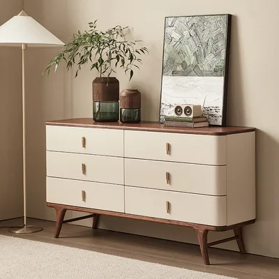 Black walnut simple six-chest cabinet solid wood side cabinet living room modern locker
Black walnut simple six-chest cabinet solid wood side cabinet living room modern locker