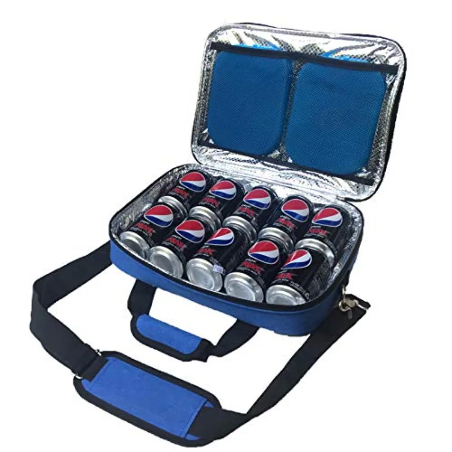 Insulated Slim Cooler Ultra Thin Flat Mini Small Cooler Lunch Bag Fits 10 Drink Cans - 2 Slim Reusable Ice Packs Included - Sma
Insulated Slim Cooler Ultra Thin Flat Mini Small Cooler Lunch Bag Fits 10 Drink Cans - 2 Slim Reusable Ice Packs Included - Sma