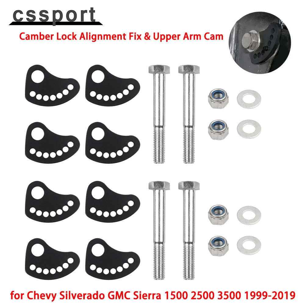 For Chevy Silverado GMC Sierra 1500 2500 3500 1999-2019 Camber Lock Alignment Fix & Upper Arm Cam Bolt Kit
For Chevy Silverado GMC Sierra 1500 2500 3500 1999-2019 Camber Lock Alignment Fix & Upper Arm Cam Bolt Kit