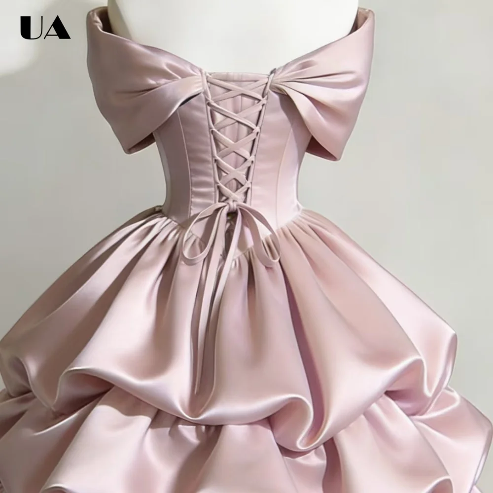 ULBYANRY Customized Satin Off-the-shoulder Ball Gown for Woman Princess Style Tiered Mini Prom Dress Elegant Solid Evening Dress
ULBYANRY Customized Satin Off-the-shoulder Ball Gown for Woman Princess Style Tiered Mini Prom Dress Elegant Solid Evening Dress