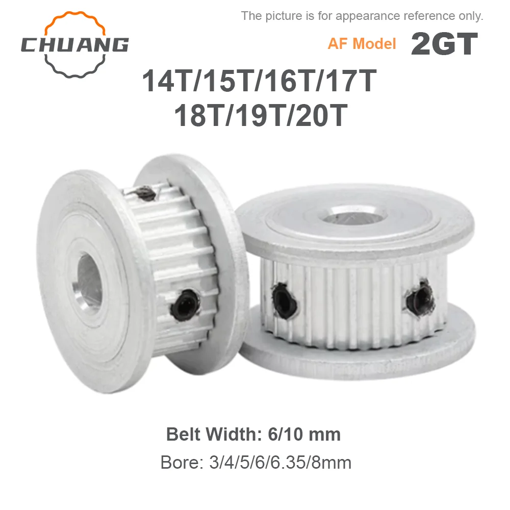 2GT Timing pulley 14T/15T/16T/17T/18T/19T/20Teeth 3D Printer Part Synchronous Wheels Bore 3-12.7mm Belt Pulley Width 6/10mm
2GT Timing pulley 14T/15T/16T/17T/18T/19T/20Teeth 3D Printer Part Synchronous Wheels Bore 3-12.7mm Belt Pulley Width 6/10mm