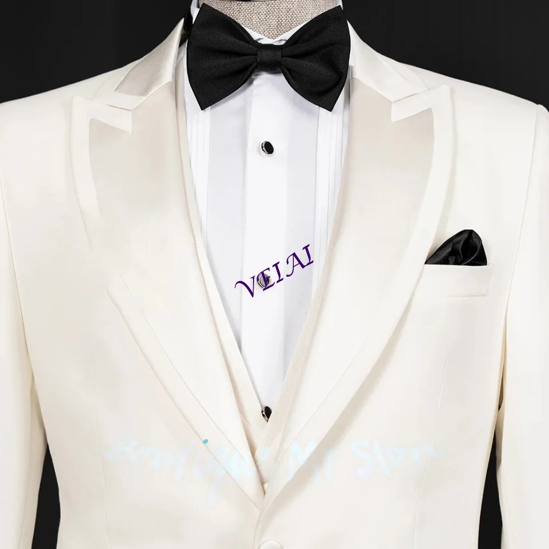 CustomizedElegant Men's Ivory White Suits Satin Lapel 3-Piece Set Jacket Vest Pants Wedding Groom Tuxedo Formal Prom Costume Hom
CustomizedElegant Men's Ivory White Suits Satin Lapel 3-Piece Set Jacket Vest Pants Wedding Groom Tuxedo Formal Prom Costume Hom