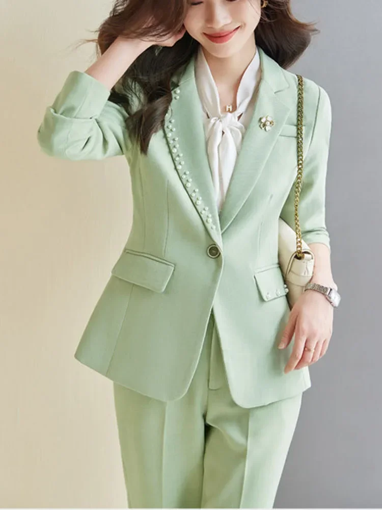 Women Office Suit 2 Pieces Sets Elegant Chic Design Ol Slim Long Sleeve Coats Tops Korean Formal High Waist Straight Pants 2024
Women Office Suit 2 Pieces Sets Elegant Chic Design Ol Slim Long Sleeve Coats Tops Korean Formal High Waist Straight Pants 2024