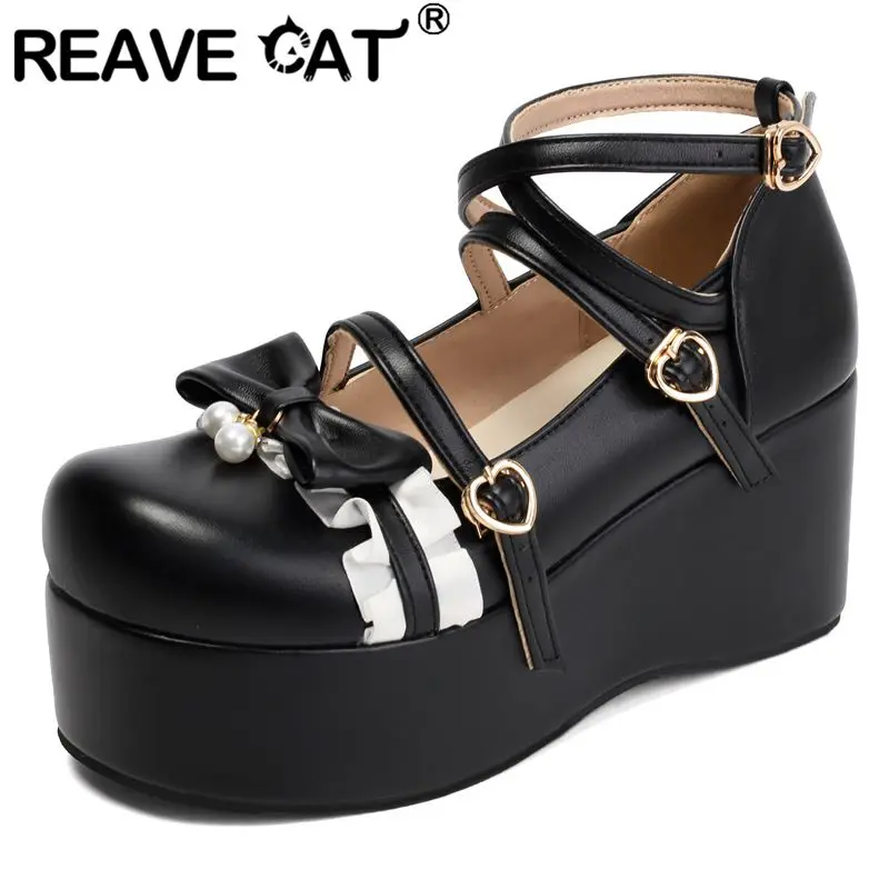 Туфли-лодочки REAVE CAT Pink Lolita для женщин, с круглым носком, на толстом каблуке 7 см, платформе 4,5 см, с пряжкой, ремешком и бантом, большие размеры 45, 46, 47, 48, милые туфли
Туфли-лодочки REAVE CAT Pink Lolita для женщин, с круглым носком, на толстом каблуке 7 см, платформе 4,5 см, с пряжкой, ремешком и бантом, большие размеры 45, 46, 47, 48, милые туфли