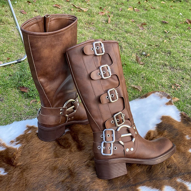Woman Boots Knee High Platform Chunky Heels Trend Punk Gothic New Rock Leather Fashion Women's Shoes Motorcycle Footwear
Woman Boots Knee High Platform Chunky Heels Trend Punk Gothic New Rock Leather Fashion Women's Shoes Motorcycle Footwear