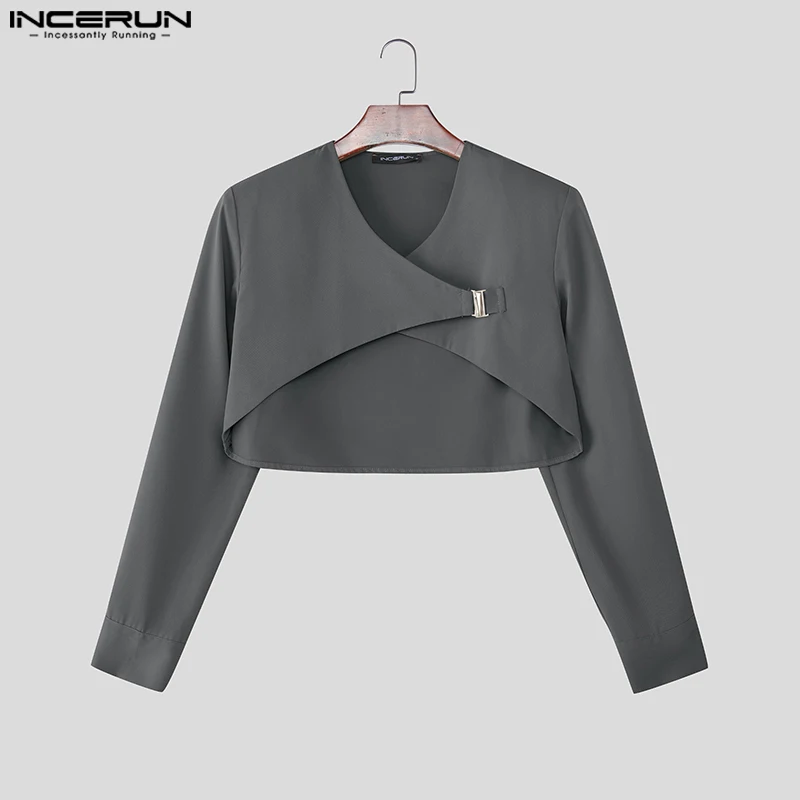 INCERUN Men Blazer Solid Color V Neck Long Sleeve One Button Crop Coats Men Cardigan Streetwear 2025 Fashion Casual Male Suit
INCERUN Men Blazer Solid Color V Neck Long Sleeve One Button Crop Coats Men Cardigan Streetwear 2025 Fashion Casual Male Suit
