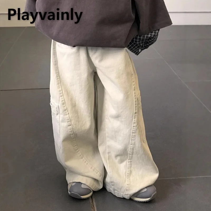 2025 New Spring Autumn Children Loose Wide Leg Pants Boys Creamy-white Fashionable and Handsome Pants Casual Kids Clothes A85028
2025 New Spring Autumn Children Loose Wide Leg Pants Boys Creamy-white Fashionable and Handsome Pants Casual Kids Clothes A85028