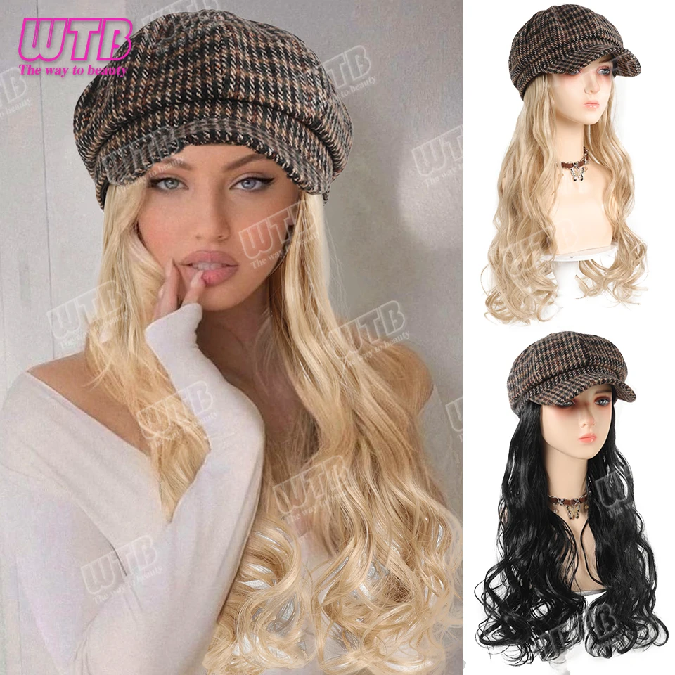 WTB Wavy Curly Hair Hat Wig Long Hair Black/Golden Beret Autumn Winter Hat Chemical Fiber Wig Hair Extensions Hair Accessories
WTB Wavy Curly Hair Hat Wig Long Hair Black/Golden Beret Autumn Winter Hat Chemical Fiber Wig Hair Extensions Hair Accessories
