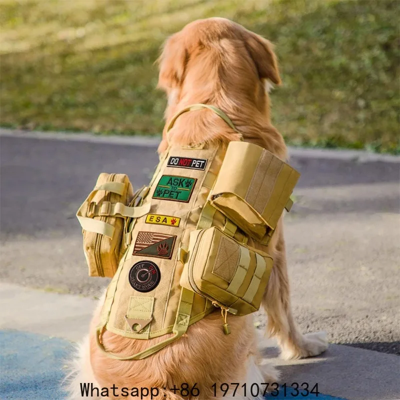 Tactical Large Dog Harness with Pouches Pet Vest Military Harnesses with Handle No-Pull Service Dogs Walking Training Hiking
Tactical Large Dog Harness with Pouches Pet Vest Military Harnesses with Handle No-Pull Service Dogs Walking Training Hiking