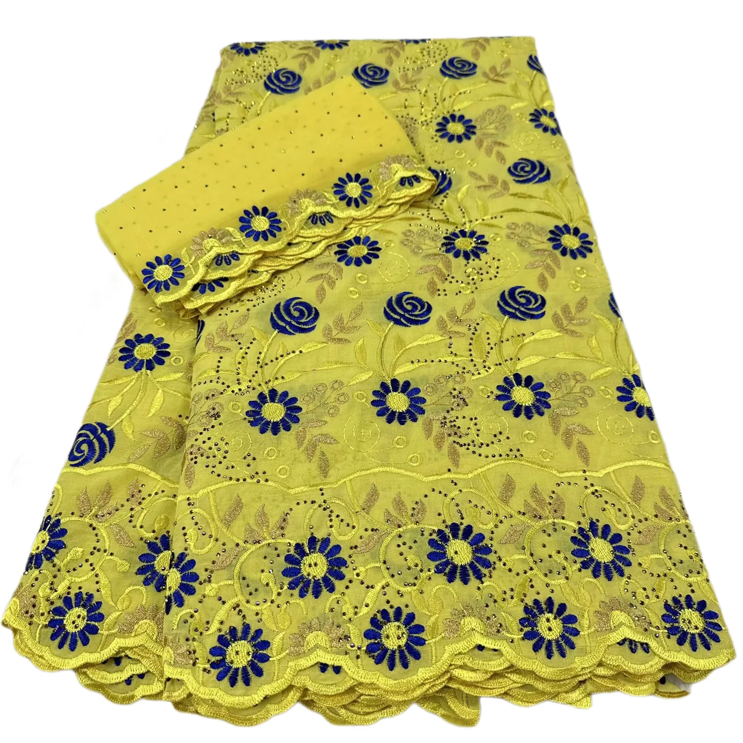 Yellow Swiss Voile Embroidered Lace Fabric High Quality African 100% Cotton Lace Fabric With Stones For Wedding 5+2 Yards Cloth
Yellow Swiss Voile Embroidered Lace Fabric High Quality African 100% Cotton Lace Fabric With Stones For Wedding 5+2 Yards Cloth