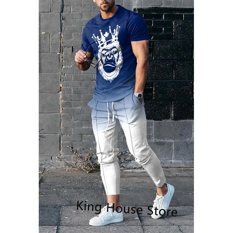 Men's Oversized Tracksuits Set Spring Short Sleeve Trouser Fashion Printed Jogging Set Male Clothing Mens 2 Piece Outfit Set
Men's Oversized Tracksuits Set Spring Short Sleeve Trouser Fashion Printed Jogging Set Male Clothing Mens 2 Piece Outfit Set