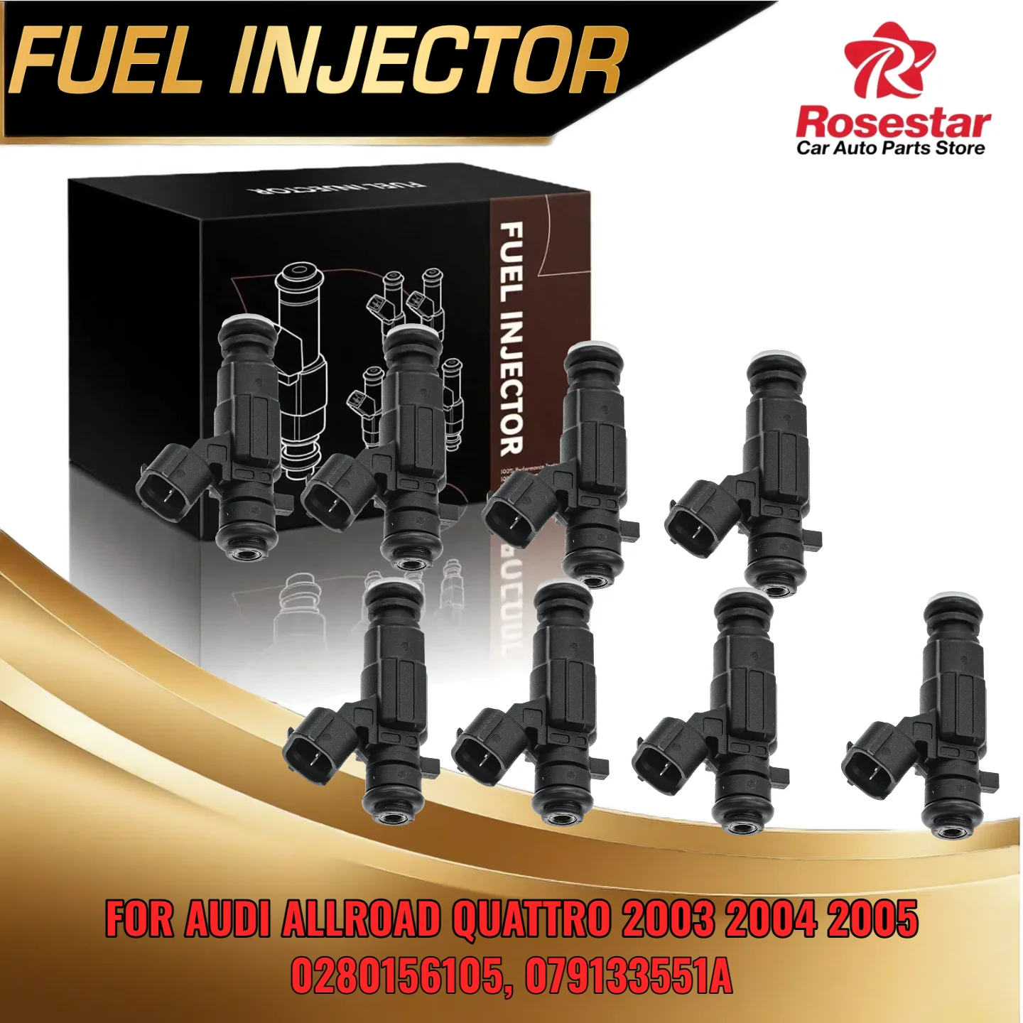 8PCS Fuel Injector Set for Audi Allroad Quattro 2003 2004 2005 4 2L V8 DOHC 0280156105 079133551A 
8PCS Fuel Injector Set for Audi Allroad Quattro 2003 2004 2005 4 2L V8 DOHC 0280156105 079133551A