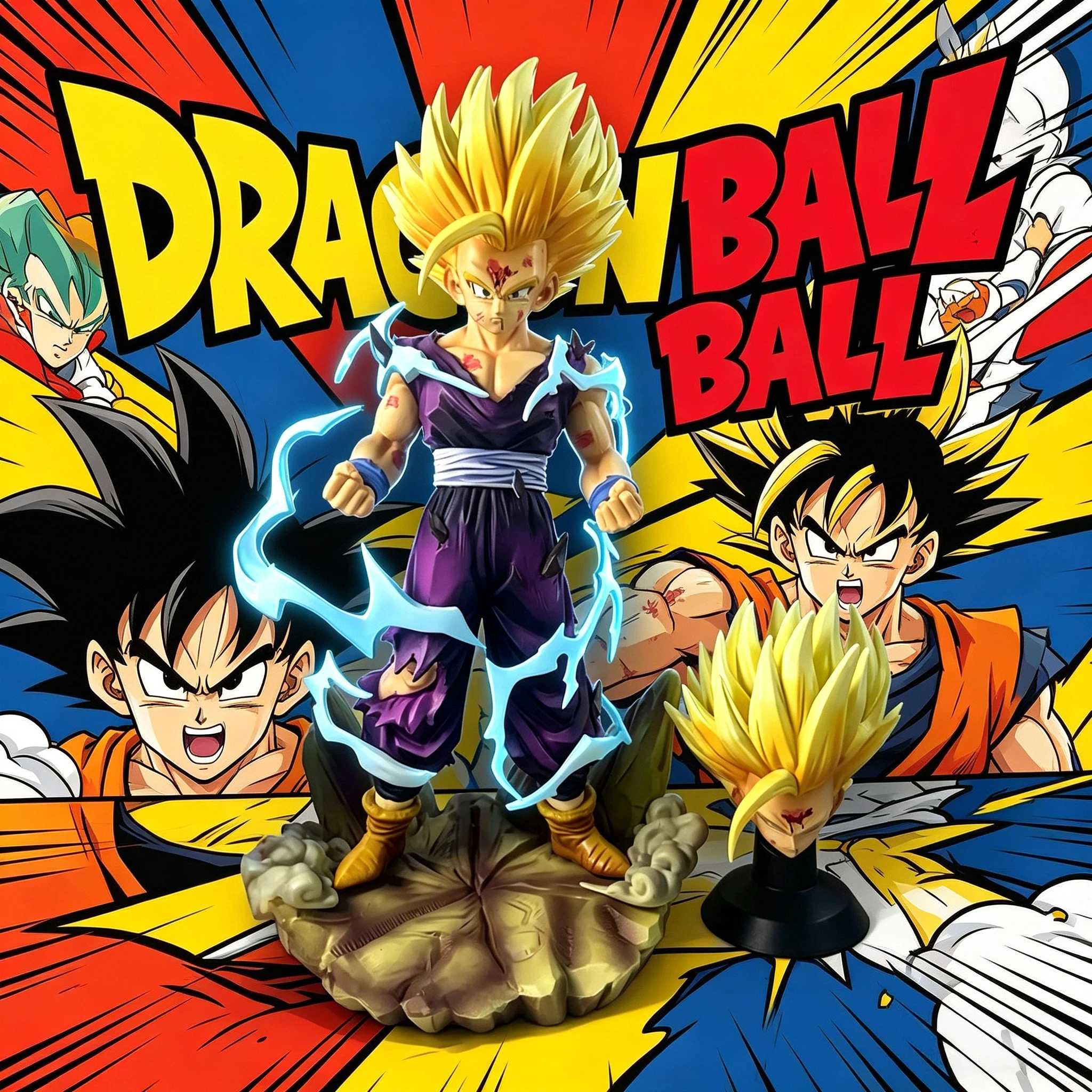 Коллекционная фигурка Гохана Супер Сайяна 2 из Dragon Ball Super, поврежденная в бою, с двумя сменными головами, с эффектом силовой ауры, из ПВХ, в коробке
Коллекционная фигурка Гохана Супер Сайяна 2 из Dragon Ball Super, поврежденная в бою, с двумя сменными головами, с эффектом силовой ауры, из ПВХ, в коробке