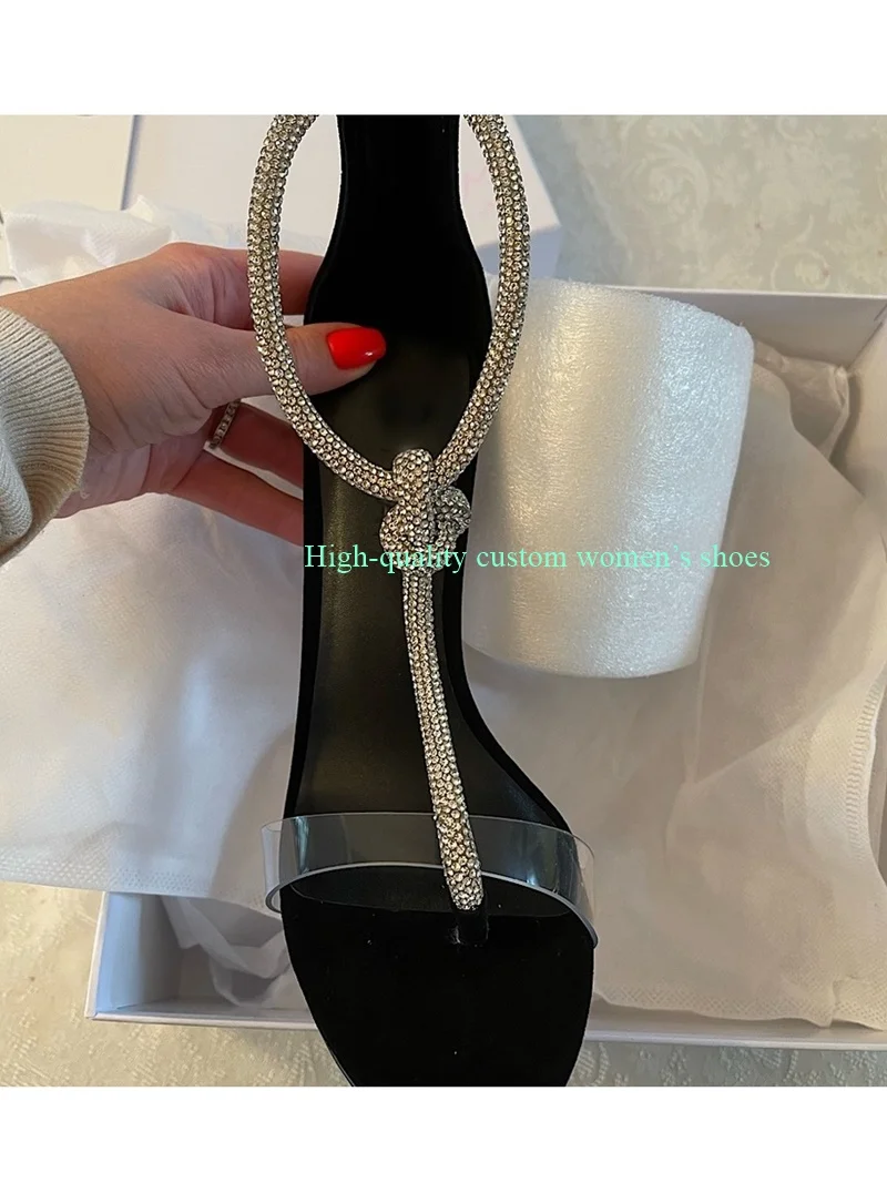 Pink Velvet Fabric Transparent Open-Toe Sandals Single-Strap Rhinestone Ankle Binding Runway Show High Heel Custom Model
Pink Velvet Fabric Transparent Open-Toe Sandals Single-Strap Rhinestone Ankle Binding Runway Show High Heel Custom Model