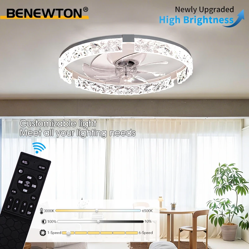 Smart Ceiling Fan with Light Remote APP Control 3-Color Dimmable Quiet Indoor Decor Ventilator Lamp 50cm Energy Saving Fan Light
Smart Ceiling Fan with Light Remote APP Control 3-Color Dimmable Quiet Indoor Decor Ventilator Lamp 50cm Energy Saving Fan Light