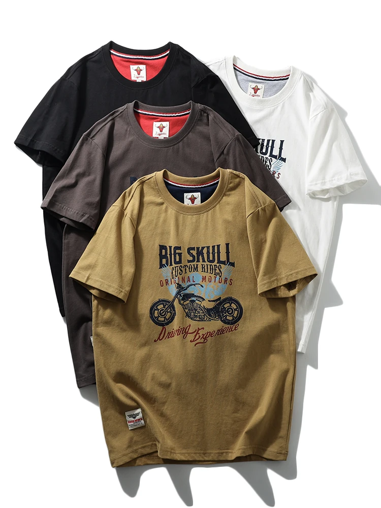 Summer New American Retro Short-sleeved O-neck Motorcycle Printed T-shirt Men's Fashion 100% Cotton Washed Casual Sport Tops
Summer New American Retro Short-sleeved O-neck Motorcycle Printed T-shirt Men's Fashion 100% Cotton Washed Casual Sport Tops