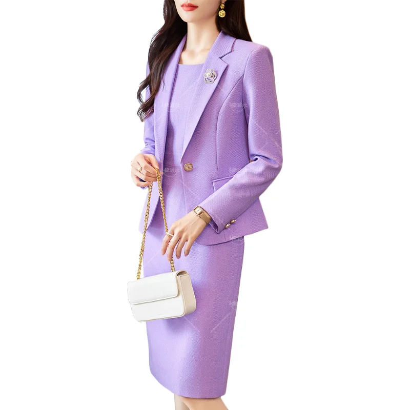 High Quality Autumn Winter Office Ladies Skirt Suit Blazer Black Purple Green Women Business Work Wear Formal Two Piece Set
High Quality Autumn Winter Office Ladies Skirt Suit Blazer Black Purple Green Women Business Work Wear Formal Two Piece Set