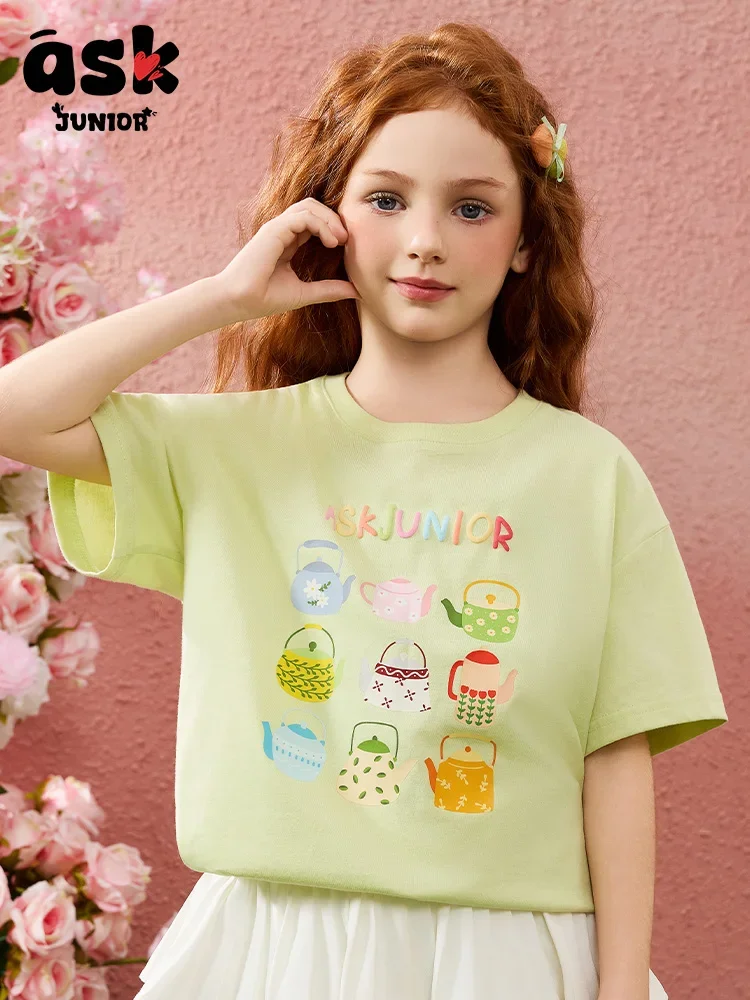ASK Junior Tween Girls Summer Cute Printed Shoulder Sleeve Design Short Sleeve T-Shirt
ASK Junior Tween Girls Summer Cute Printed Shoulder Sleeve Design Short Sleeve T-Shirt