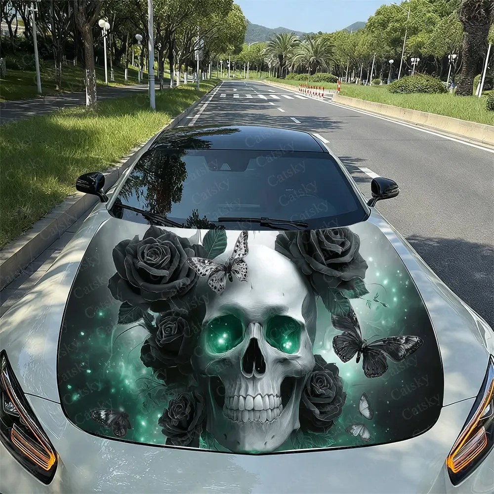 Gothic Green Flame Skull & Black Roses Car Vinyl Wrap, PVC Waterproof Car Hood Sticker, Self-Adhesive Scratch-Resistant Stickers
Gothic Green Flame Skull & Black Roses Car Vinyl Wrap, PVC Waterproof Car Hood Sticker, Self-Adhesive Scratch-Resistant Stickers