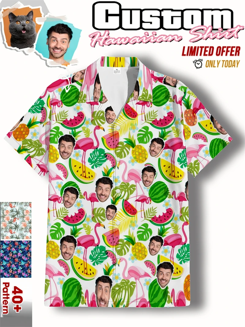 Funny Hawaii Custom Avatar Design 3D Printed Man Shirts Women Birthday Gift DIY Photo Blouses Women Couple Top Shirt Clothing
Funny Hawaii Custom Avatar Design 3D Printed Man Shirts Women Birthday Gift DIY Photo Blouses Women Couple Top Shirt Clothing