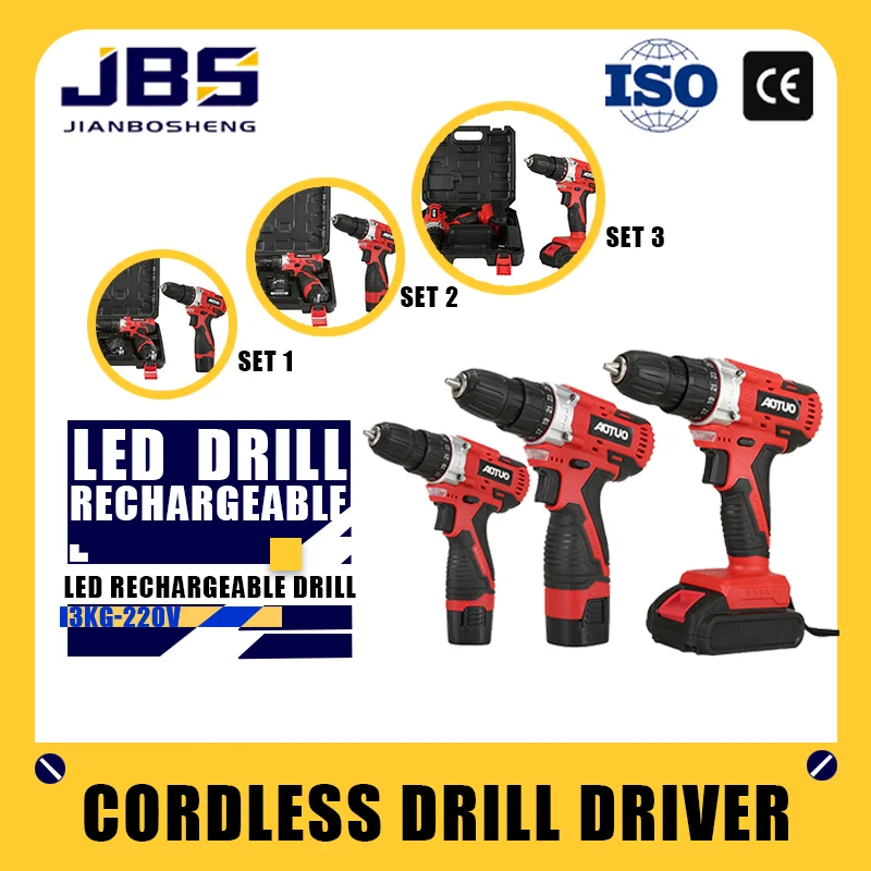 JBS Многофункциональная литиевая дрель со светодиодной подсветкой, аккумуляторная дрель, электрическая отвертка, беспроводная ручная дрель, оптовая продажа
JBS Многофункциональная литиевая дрель со светодиодной подсветкой, аккумуляторная дрель, электрическая отвертка, беспроводная ручная дрель, оптовая продажа